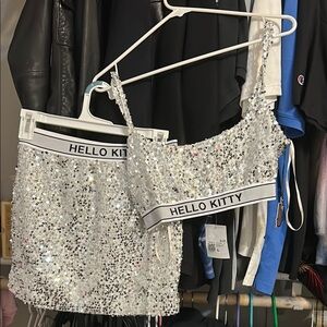 Hello kitty sequin top and skirt set small NWT
